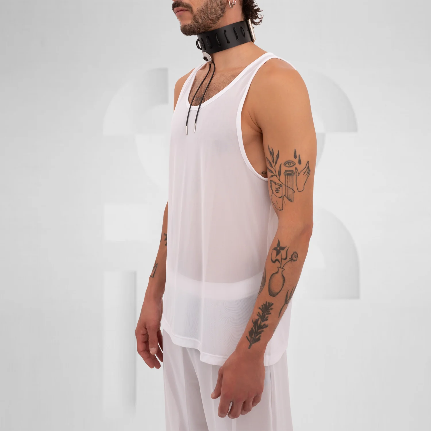 Basic Mesh Tanktop White - Image 3