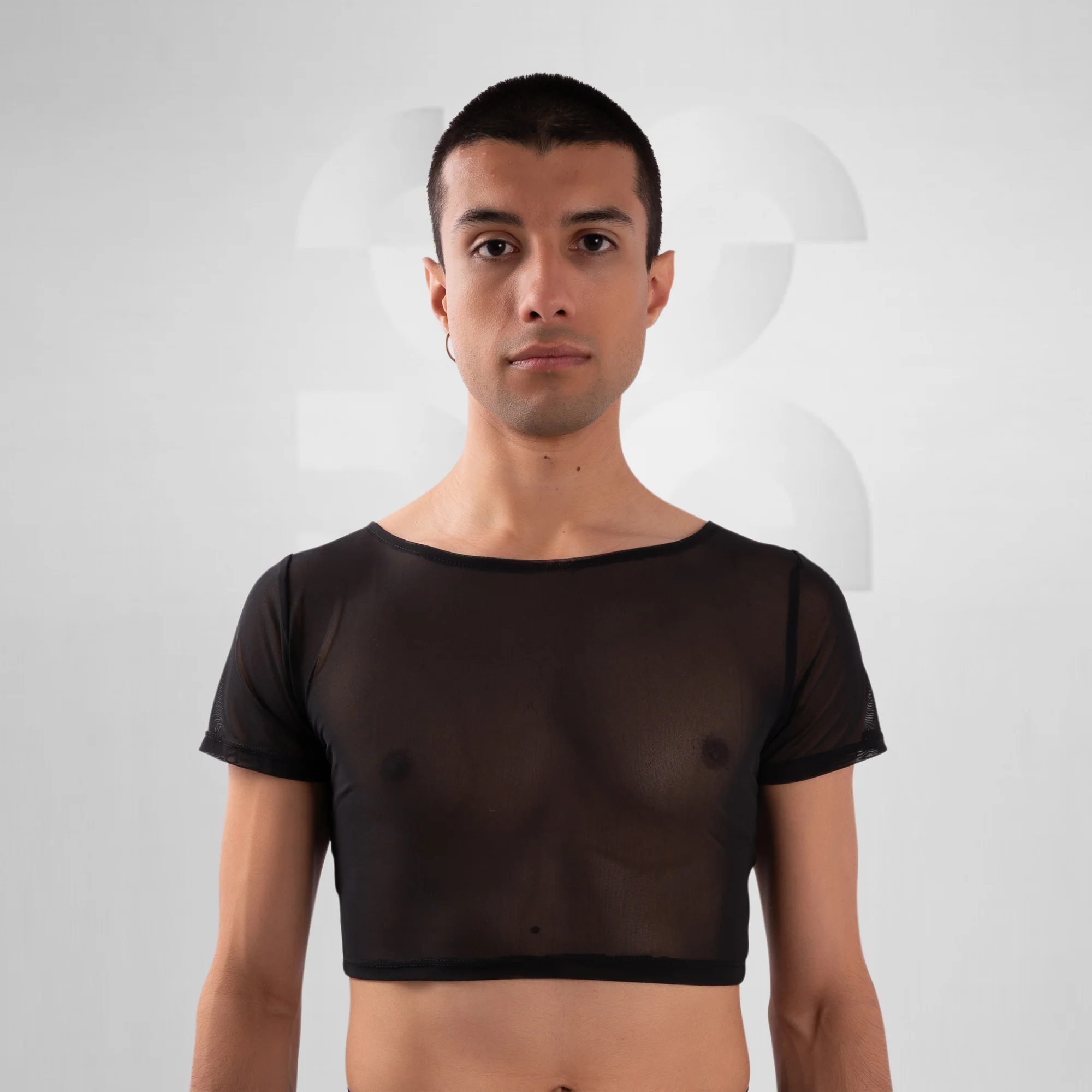 Basic Unisex Mesh Crop Top - Image 2