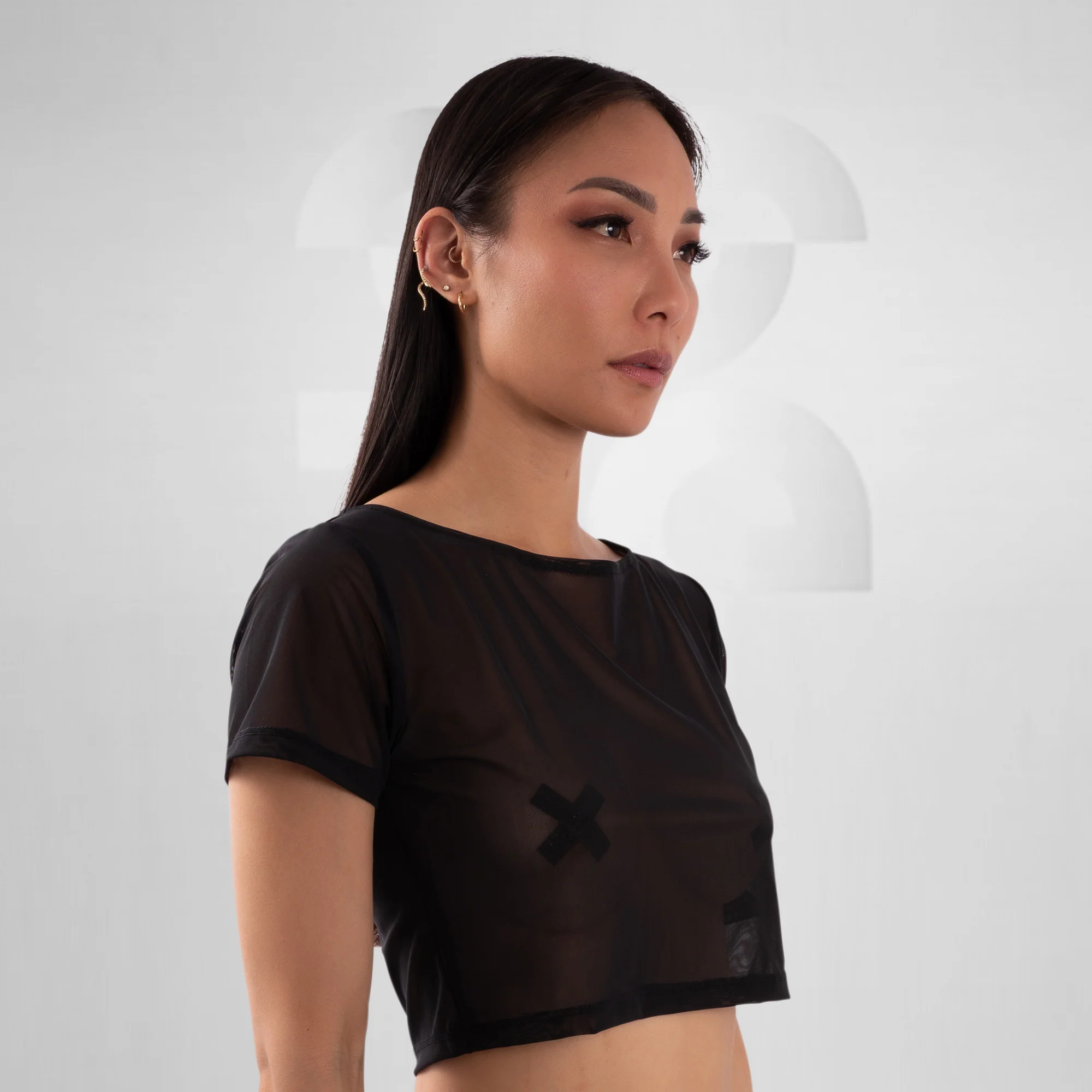 Basic Unisex Mesh Crop Top - Image 3