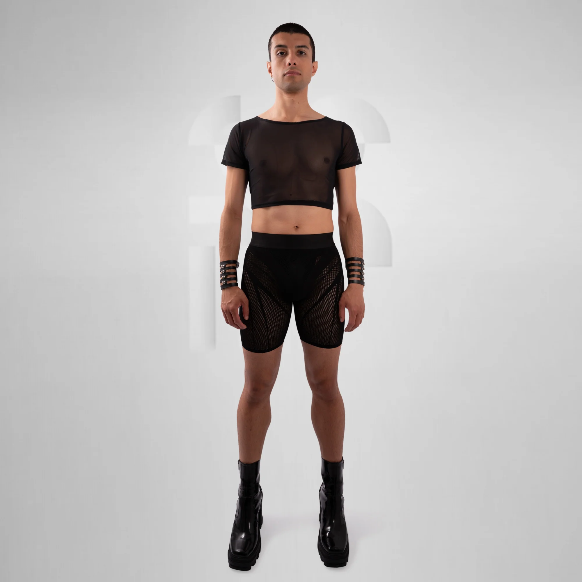 Basic Unisex Mesh Crop Top - Image 5