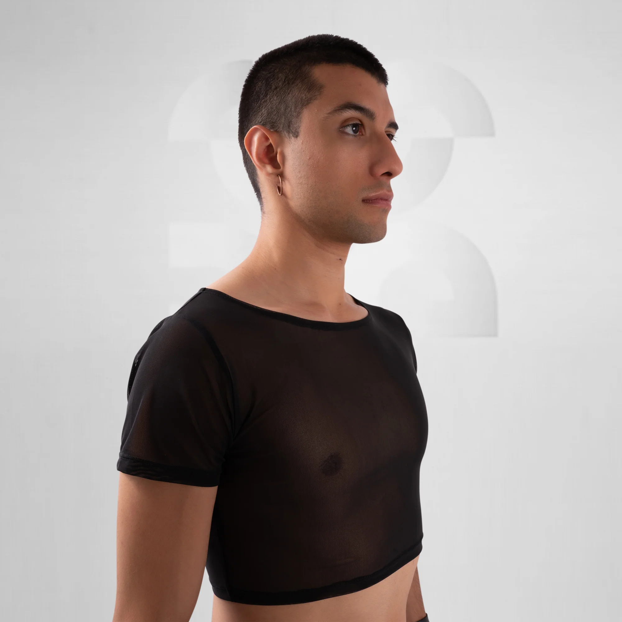 Basic Unisex Mesh Crop Top - Image 6