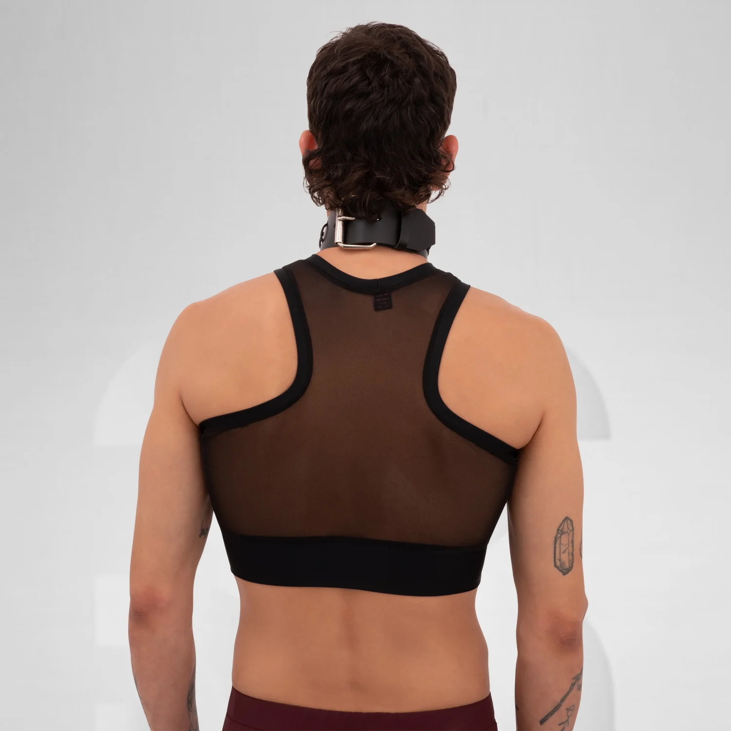 Black Mesh Crop Tank Top - Image 5