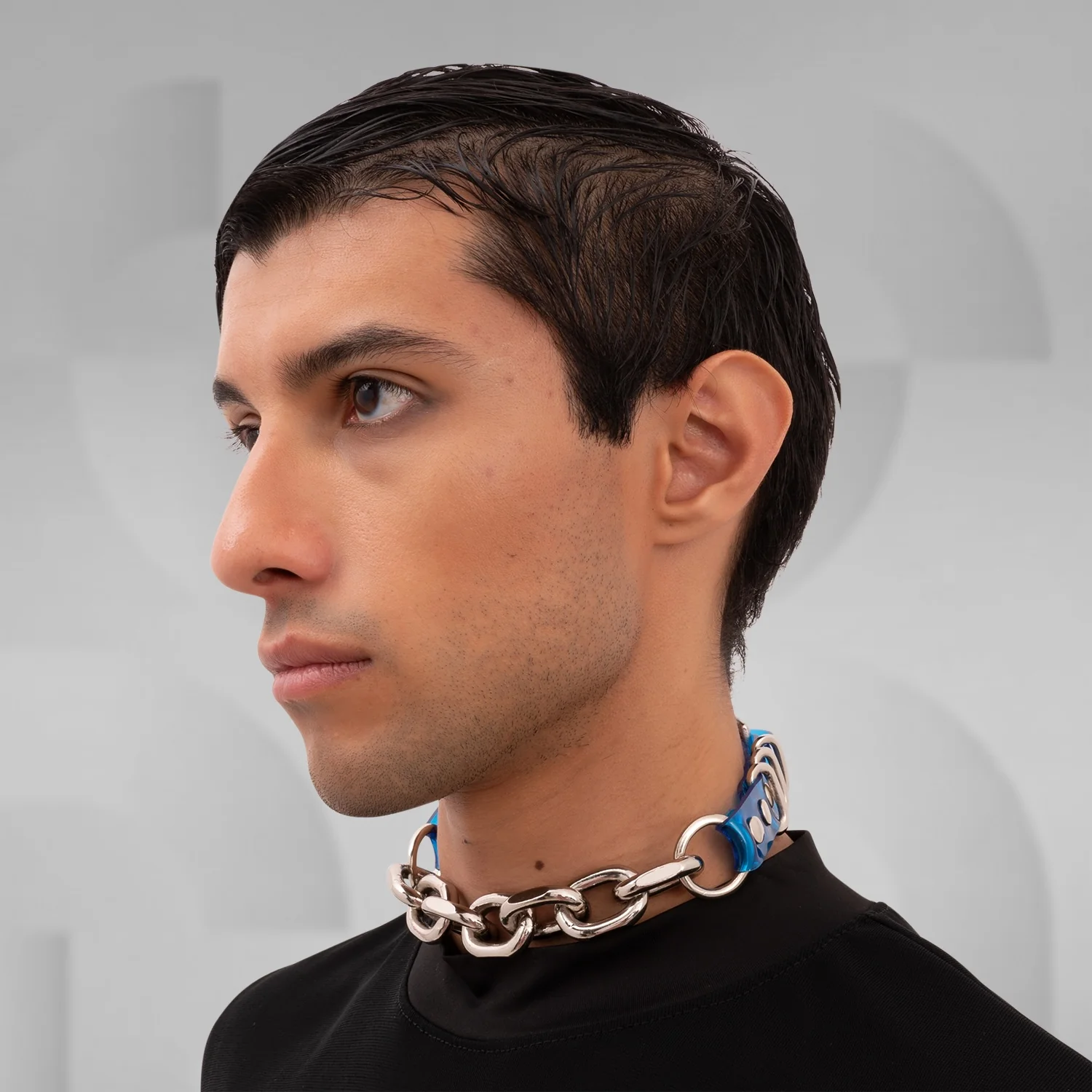 Blue Chain PVC Choker