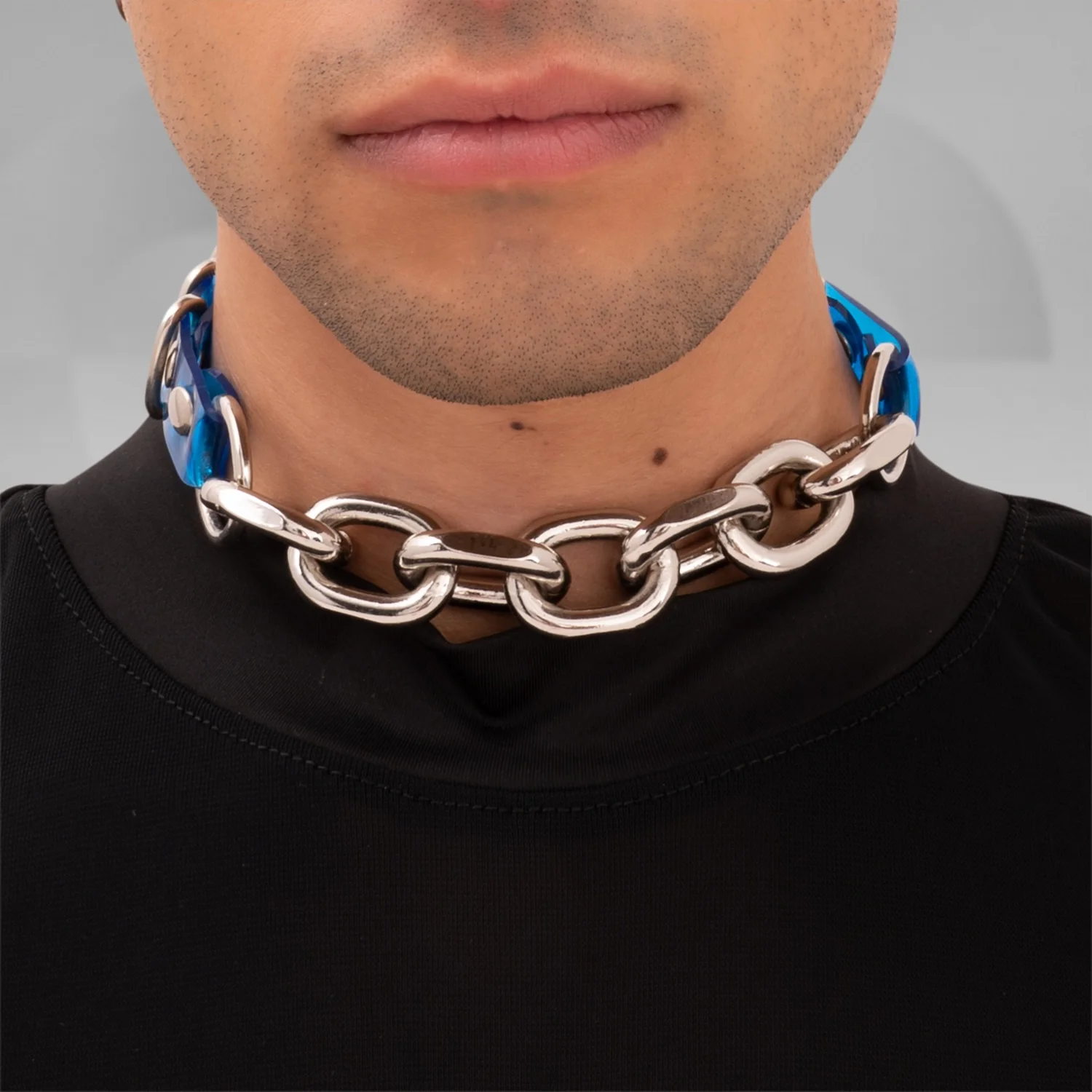 Blue Chain PVC Choker - Image 2