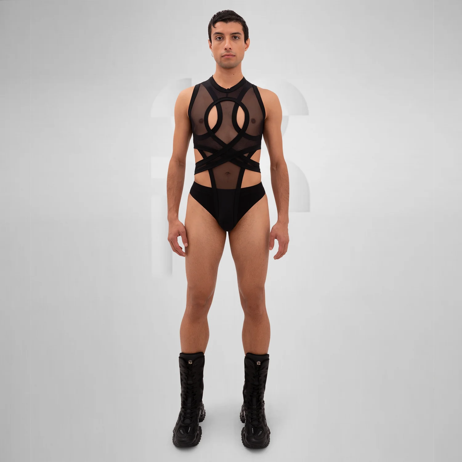 Bound Gender-Neutral Mesh Bodysuit - Image 3