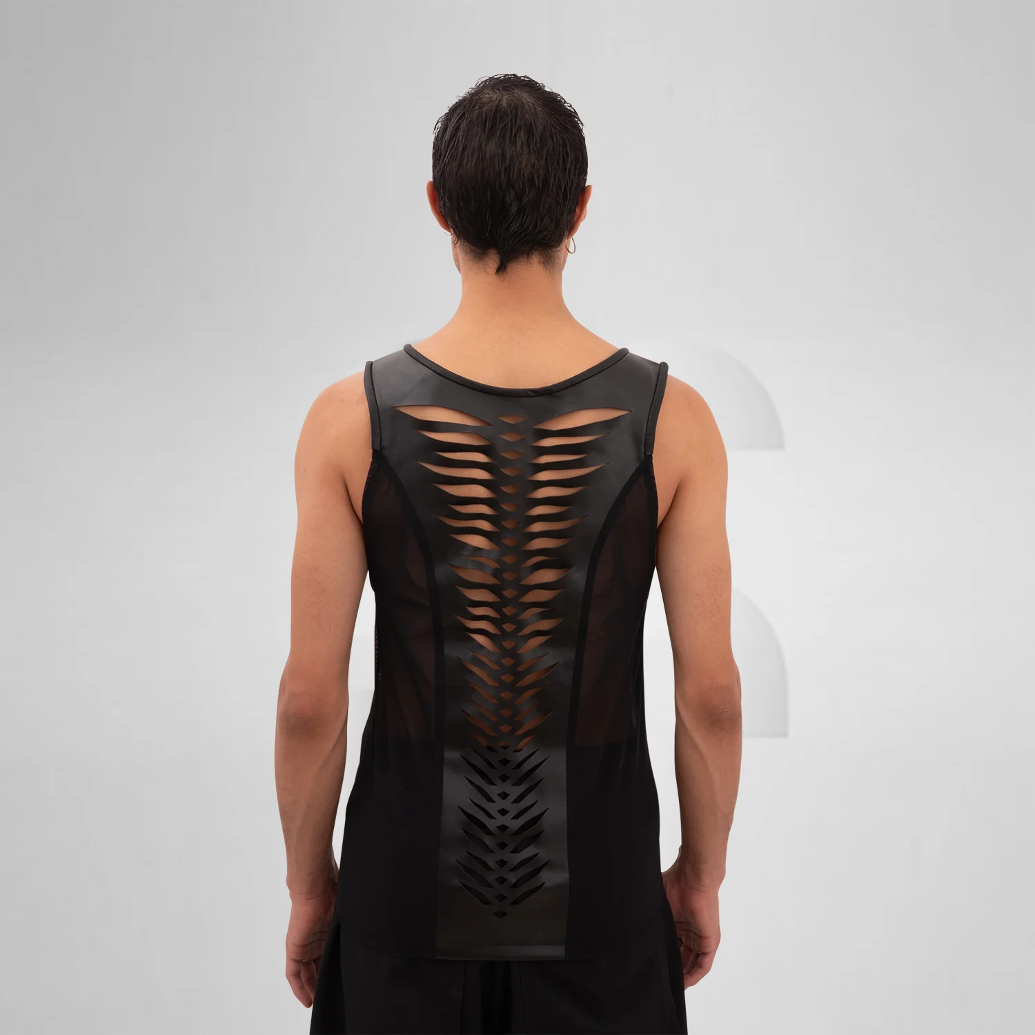 Cutting Edge Faux Leather Mesh Tanktop - Image 6