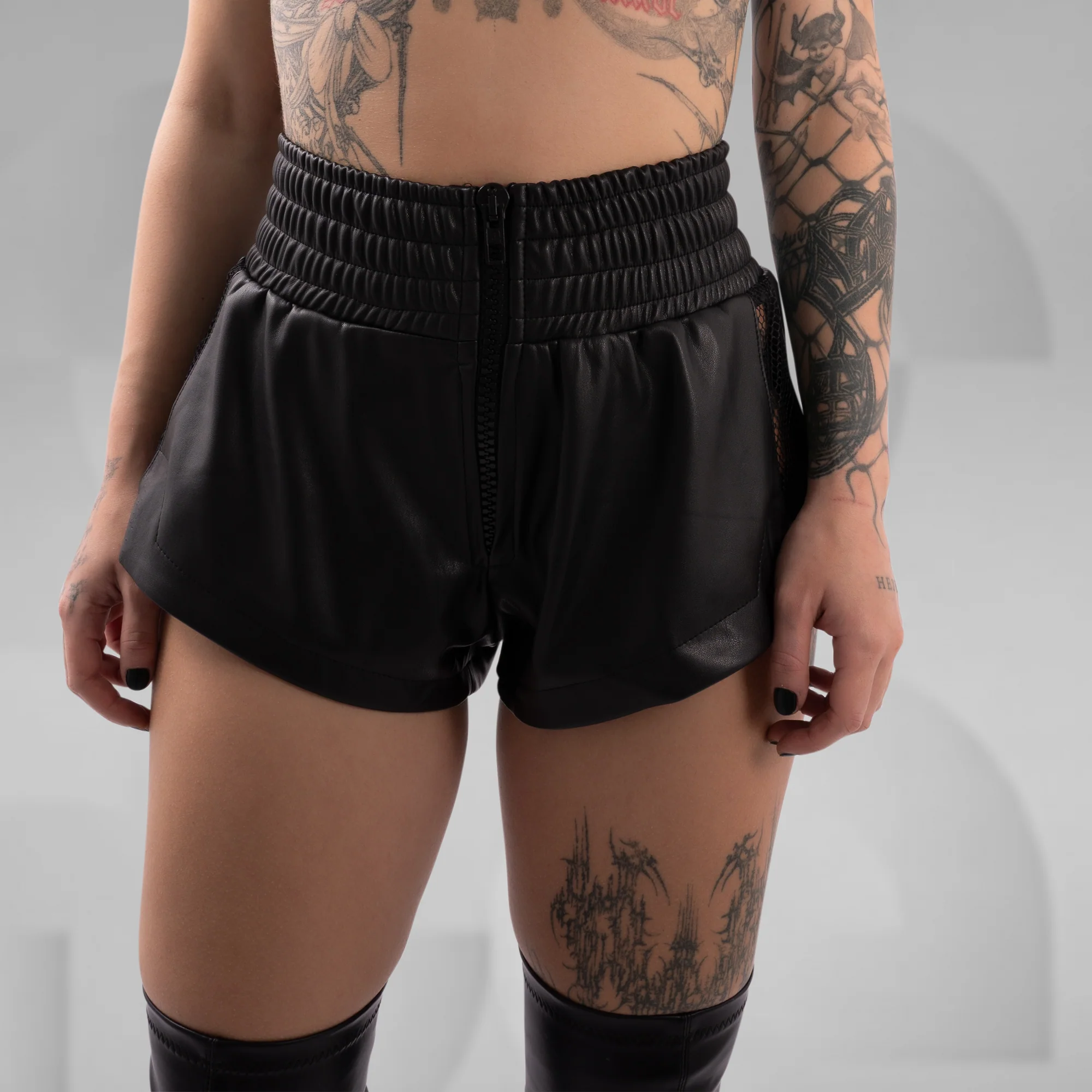 Faux Leather Boxer Shorts Women - Image 2