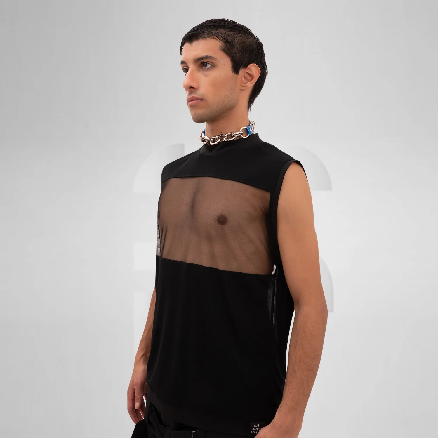 Geometric Mesh Cut Out Tank Top - Image 2