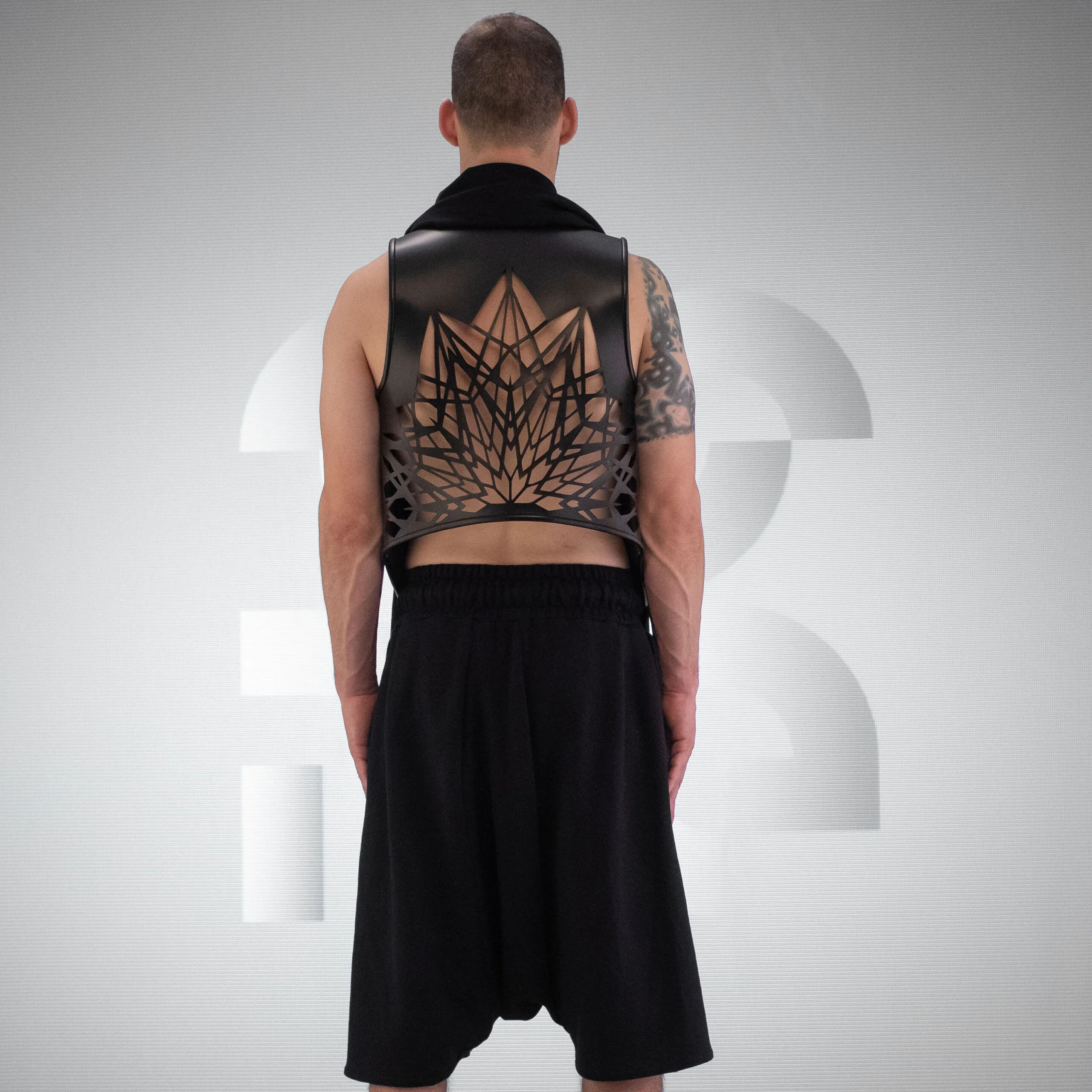 Laser-Cut Geometric Back Cardigan - Image 3