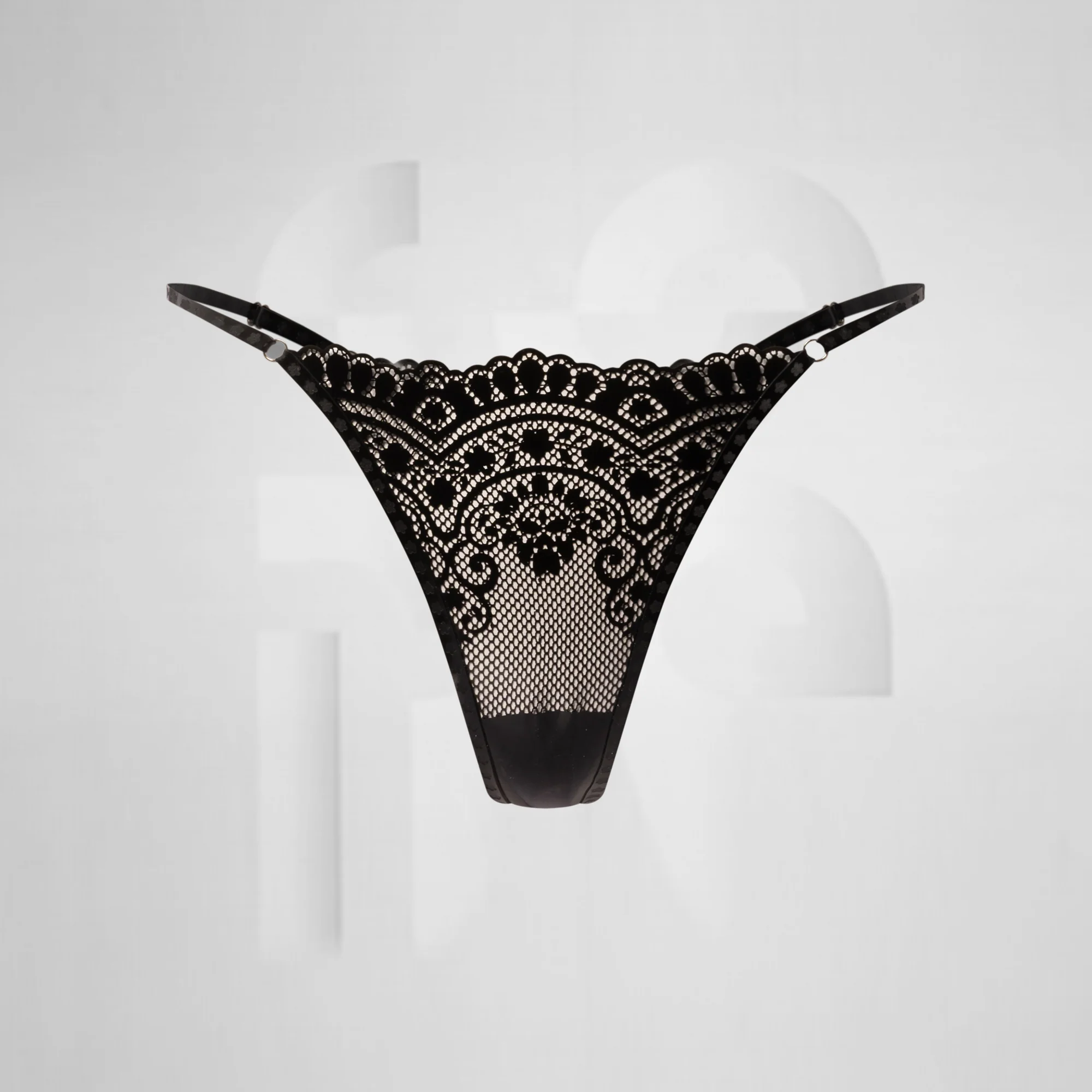 Latex Lace-Effect Thong