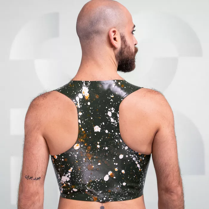 Latex Splash Cropped Tank Top - Image 3