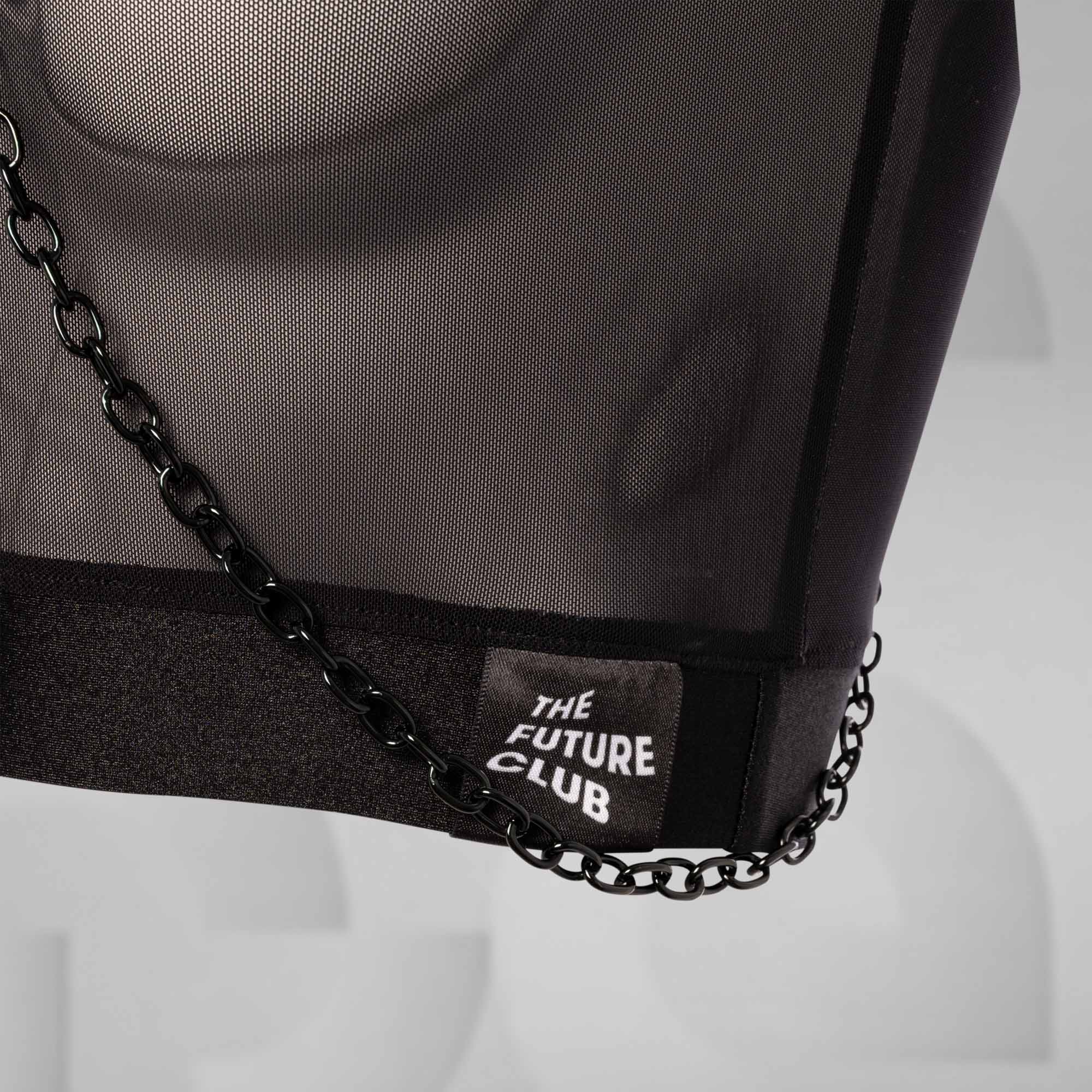 Mesh Crop Top with Chains - Image 2