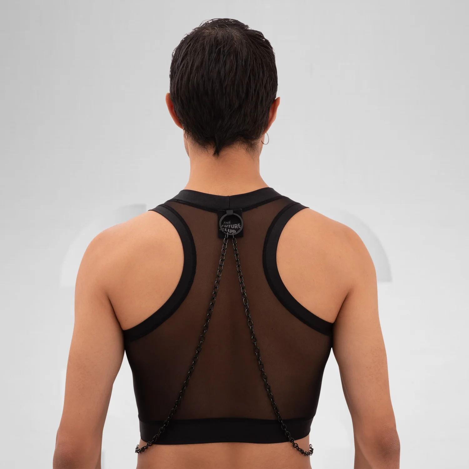 Mesh Crop Top with Chains - Image 8