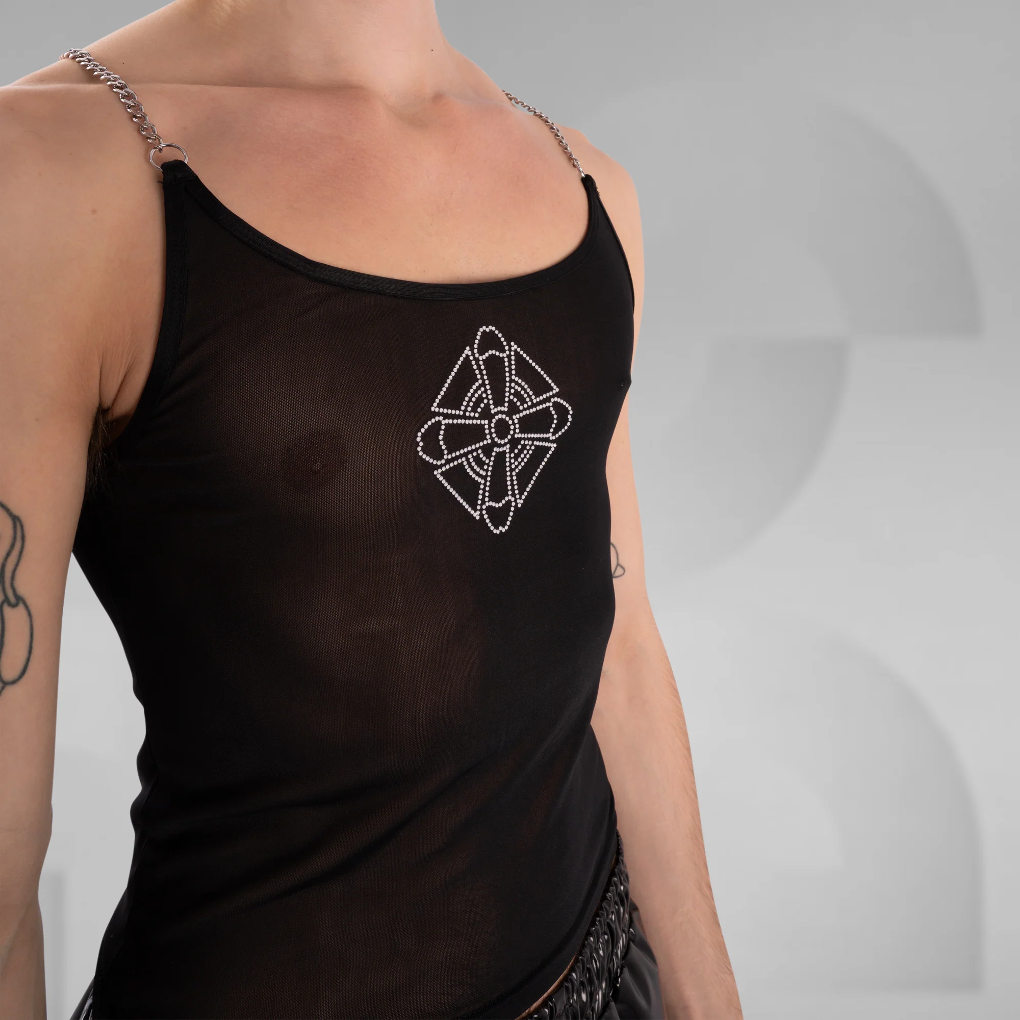 Mesh Top with Chains and Stones - Image 2