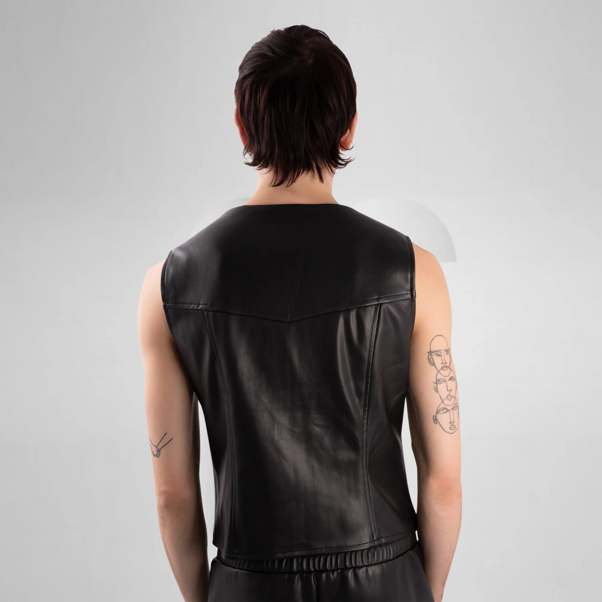 Minimalistic Faux Leather Vest - Image 3