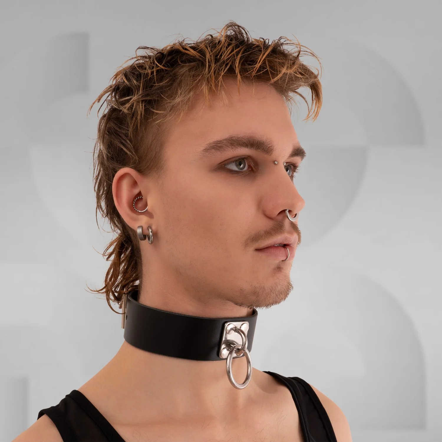 Ringed Leather Choker