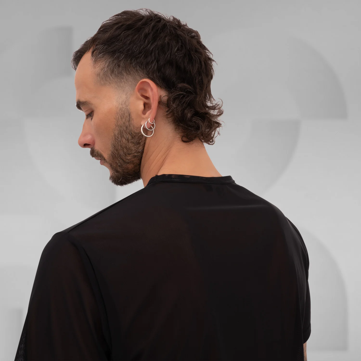Basic Mesh T-Shirt Black - Image 3