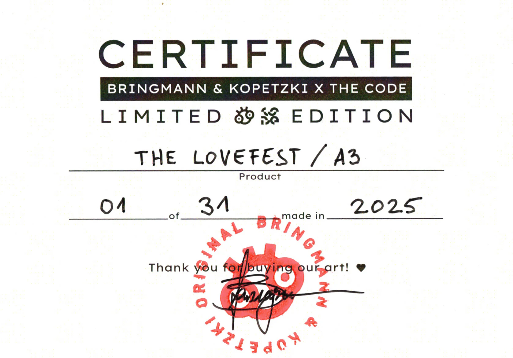 "THE LOVEFEST" – Limited Edition A3 Print - Image 2