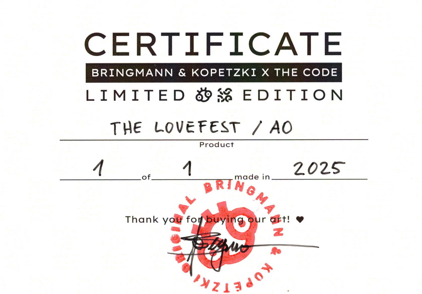 "THE LOVEFEST" – One-of-a-Kind A0 Artwork (Framed) - Image 2