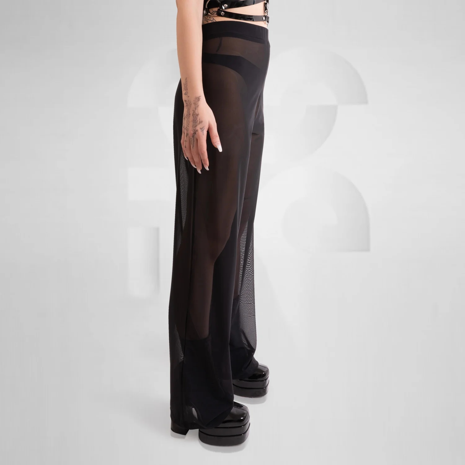 Unisex Mesh Trousers Black - Image 3