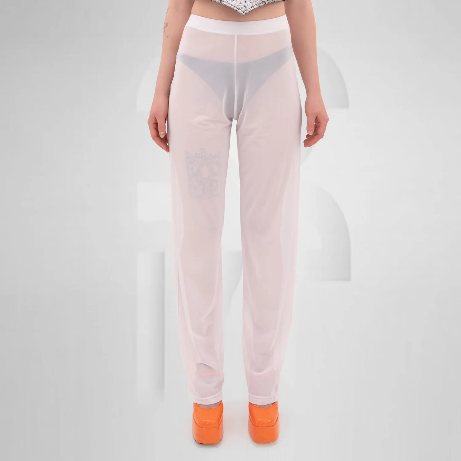 Unisex Mesh Trousers White - Image 3