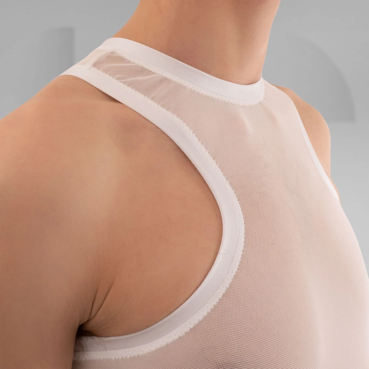 White Mesh Crop Tank Top - Image 8