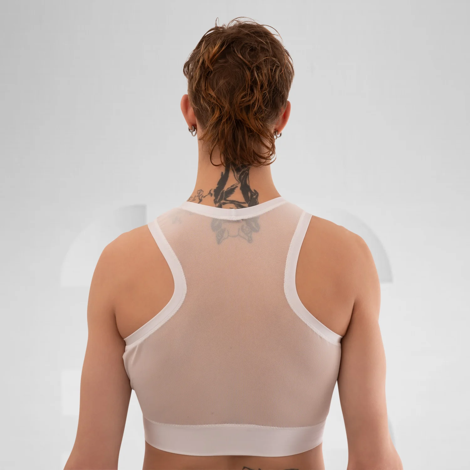 White Mesh Crop Tank Top - Image 9